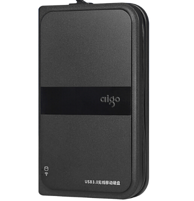 爱国者（aigo）500GB USB3.0 移动硬盘 HD816 黑色 多功能无线移动硬盘 机线一体